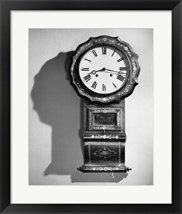 Framed Close-up of clock hanging on wall Print