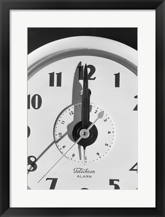 Framed Face clock showing 12 o&#39;clock, close-up Print