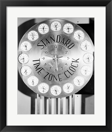 Framed Time zone clock Print