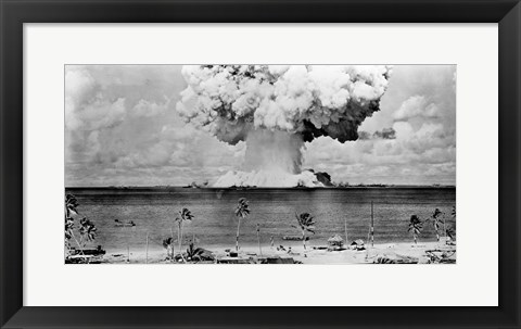 Framed Atomic bomb explosion, Bikini Atoll, Marshall Islands Print