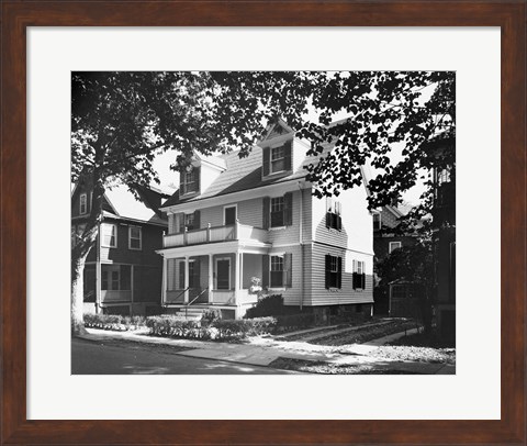 Framed Birthplace of John F. Kennedy, Brookline, Massachusetts, USA Print