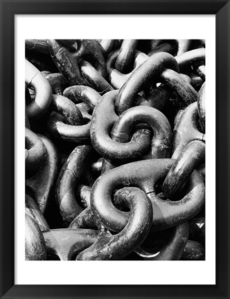 Framed Close-up of a rusty anchor chain, Sun Shipbuilding Company, Chester, Pennsylvania, USA Print