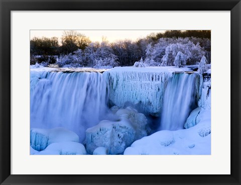 Framed Waterfall frozen in winter, American Falls, Niagara Falls, New York, USA Print