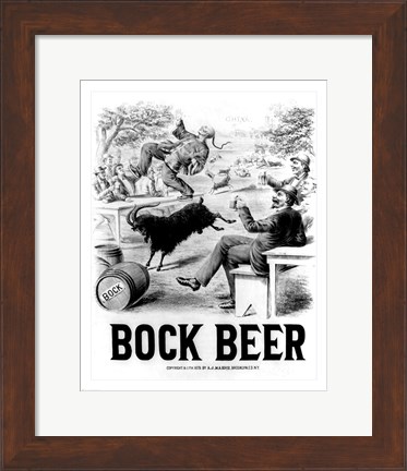 Framed Bock Beer celebration Print