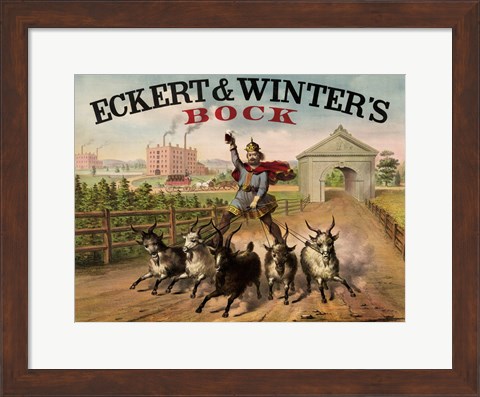 Framed Eckert and Winters Bock Beer Print