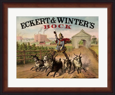 Framed Eckert and Winters Bock Beer Print