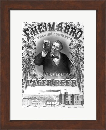 Framed F. Heim and Bros Lager Print