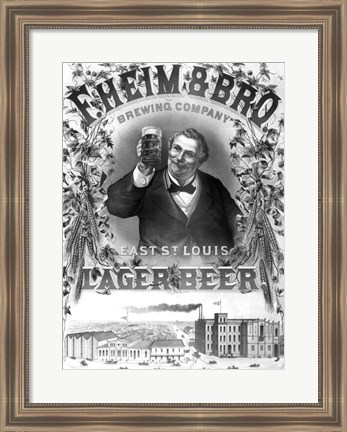 Framed F. Heim and Bros Lager Print