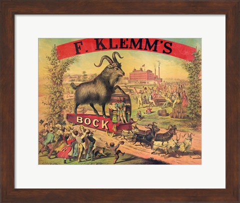 Framed F. Klems Bock Beer Print