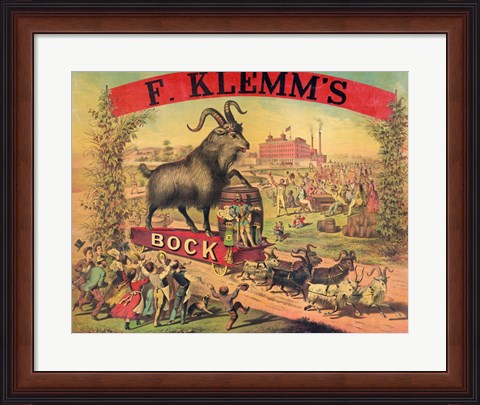 Framed F. Klems Bock Beer Print