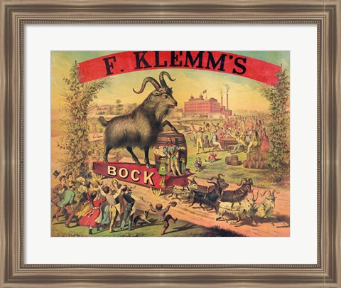 Framed F. Klems Bock Beer Print