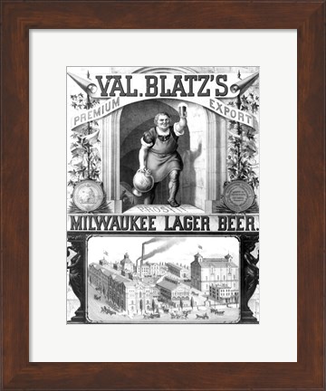 Framed Val Blatt&#39;s Lager Beer Print