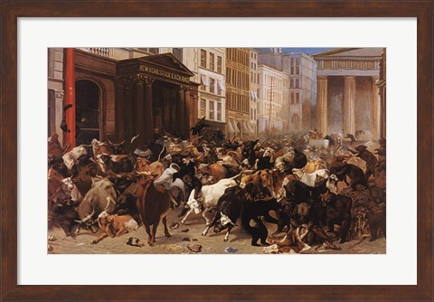 Framed Bulls and Bears in the Market Print