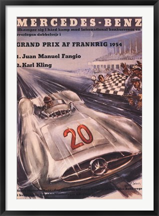 Framed Mercedes Benz 1954 Grand Prix Print