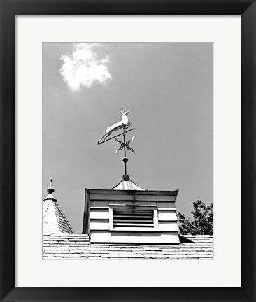 Framed Weather Vane of Leaping Deer Print