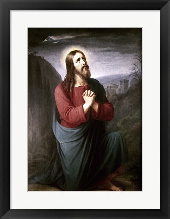 Framed Christ Praying in Gethsemane Christian Schleisner (1810-1882) Print