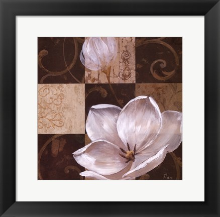 Framed Southern Garden II Grid Print