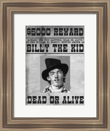Framed Billy The Kid Wanted Poster Print