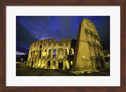 Framed Colosseum lit up at night, Rome, Italy Print