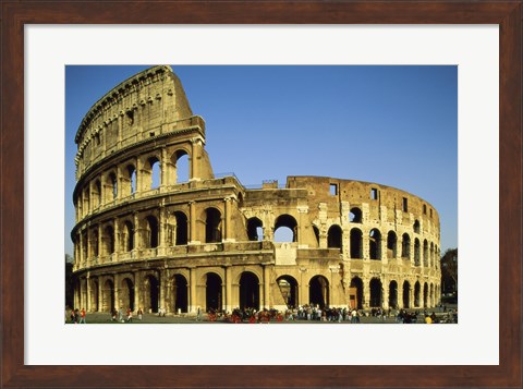 Framed Low angle view of a coliseum, Colosseum, Rome, Italy Landscape Print