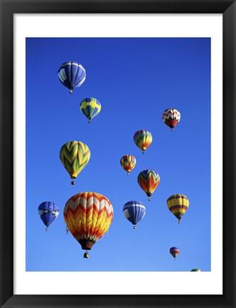 Framed Hot air balloons rising, Albuquerque International Balloon Fiesta Print