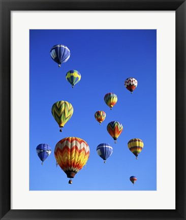 Framed Hot air balloons rising, Albuquerque International Balloon Fiesta Print