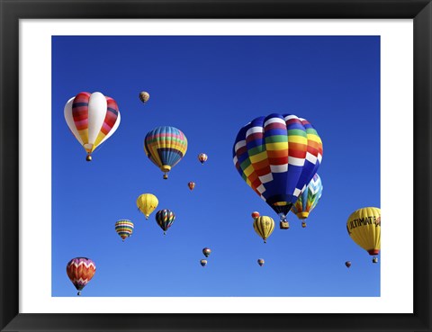 Framed Hot Air Balloons Floating Away Print