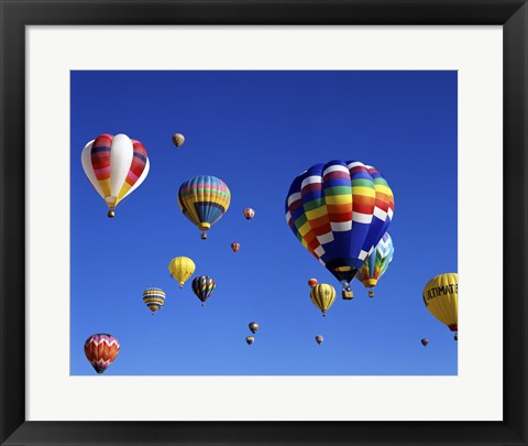 Framed Hot Air Balloons Floating Away Print