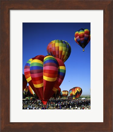 Framed Hot air balloons at the Albuquerque International Balloon Fiesta, Albuquerque, New Mexico, USA Vertical Print