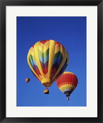 Framed Rainbow Colored Hot Air Balloons Print