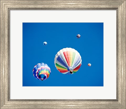 Framed Rainbow Hot Air Balloons as Seen from Below Print