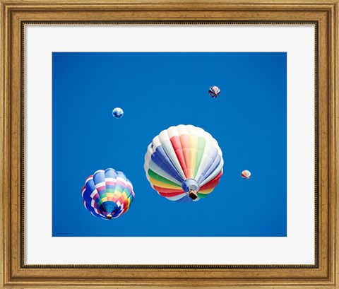 Framed Rainbow Hot Air Balloons as Seen from Below Print