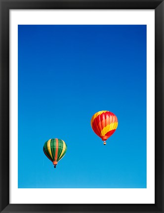 Framed Green and Red Hot Air Balloons Taking Off Print