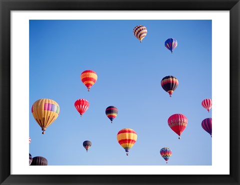 Framed Hot Air Balloons in a Faded Sky Print