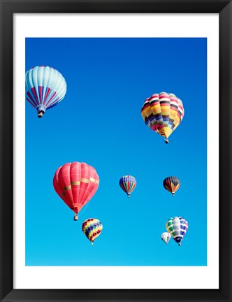 Framed Low Angle View of Hot Air Balloons Print