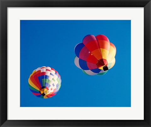 Framed Two Hot Air Balloons Flying Away Print