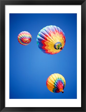 Framed Three Hot Air Balloons from Below Print