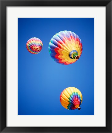 Framed Three Hot Air Balloons from Below Print