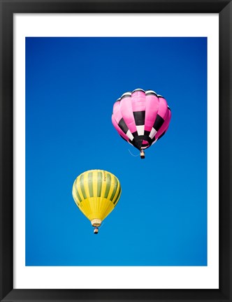 Framed Pink and a Yellow Hot Air Balloon Print