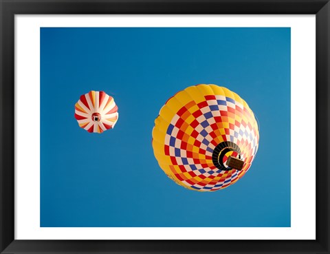 Framed View of Hot Air Balloons from Below Print