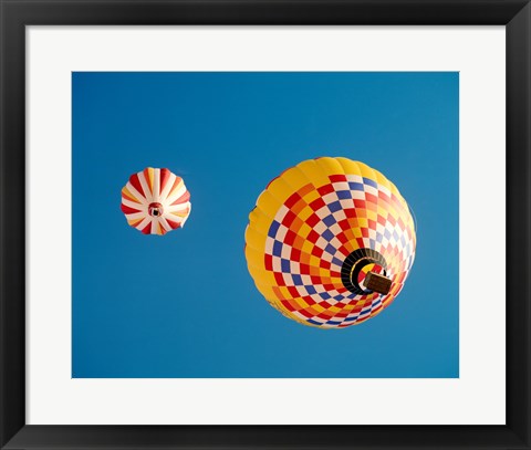 Framed View of Hot Air Balloons from Below Print