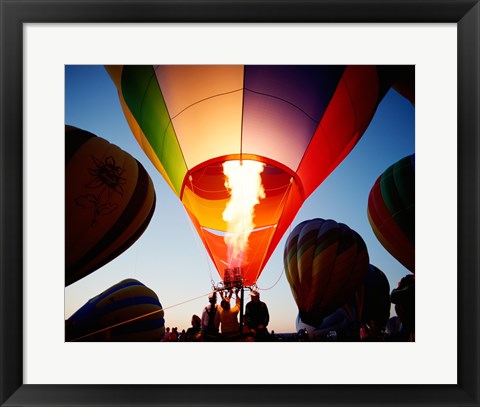 Framed Low angle view of a hot air balloon taking off, Albuquerque, New Mexico, USA Print