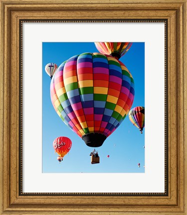 Framed Gorgeous Rainbow Hot Air Balloon Print