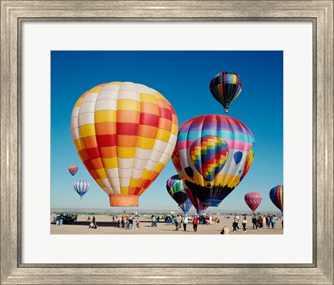 Framed Hot air balloons taking off, Balloon Fiesta, Albuquerque, New Mexico Print