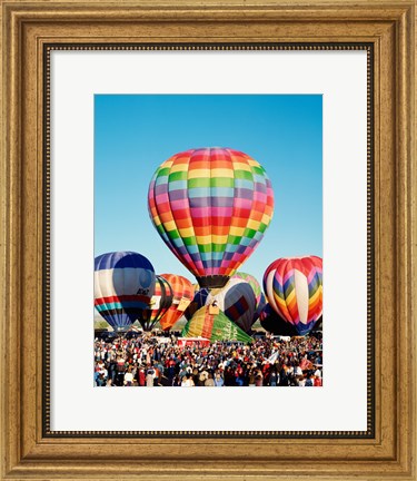 Framed Floating hot air balloons, Albuquerque International Balloon Fiesta, Albuquerque, New Mexico, USA Print