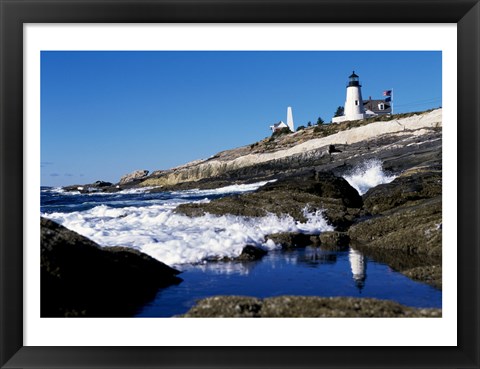 Framed Pemaquid Point Lighthouse Pemaquid Point Maine USA Print