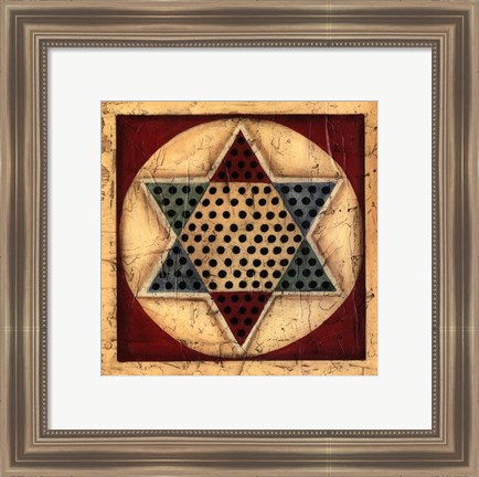 Framed Small Antique Chinese Checkers Print