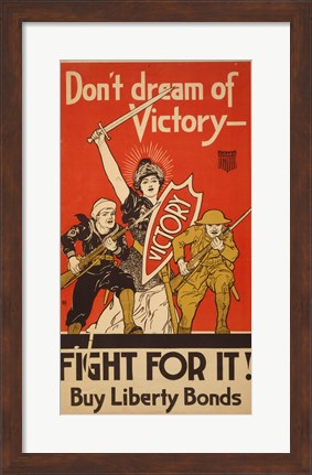 Framed Don&#39;t Dream of Victory - Fight For It! Print