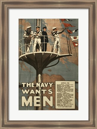 Framed Navy Wants Men Print