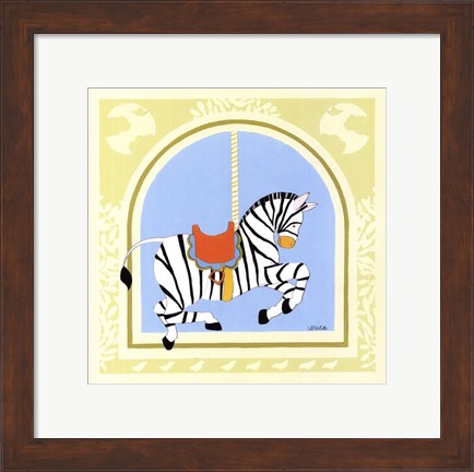 Framed Zebra Carousel Print